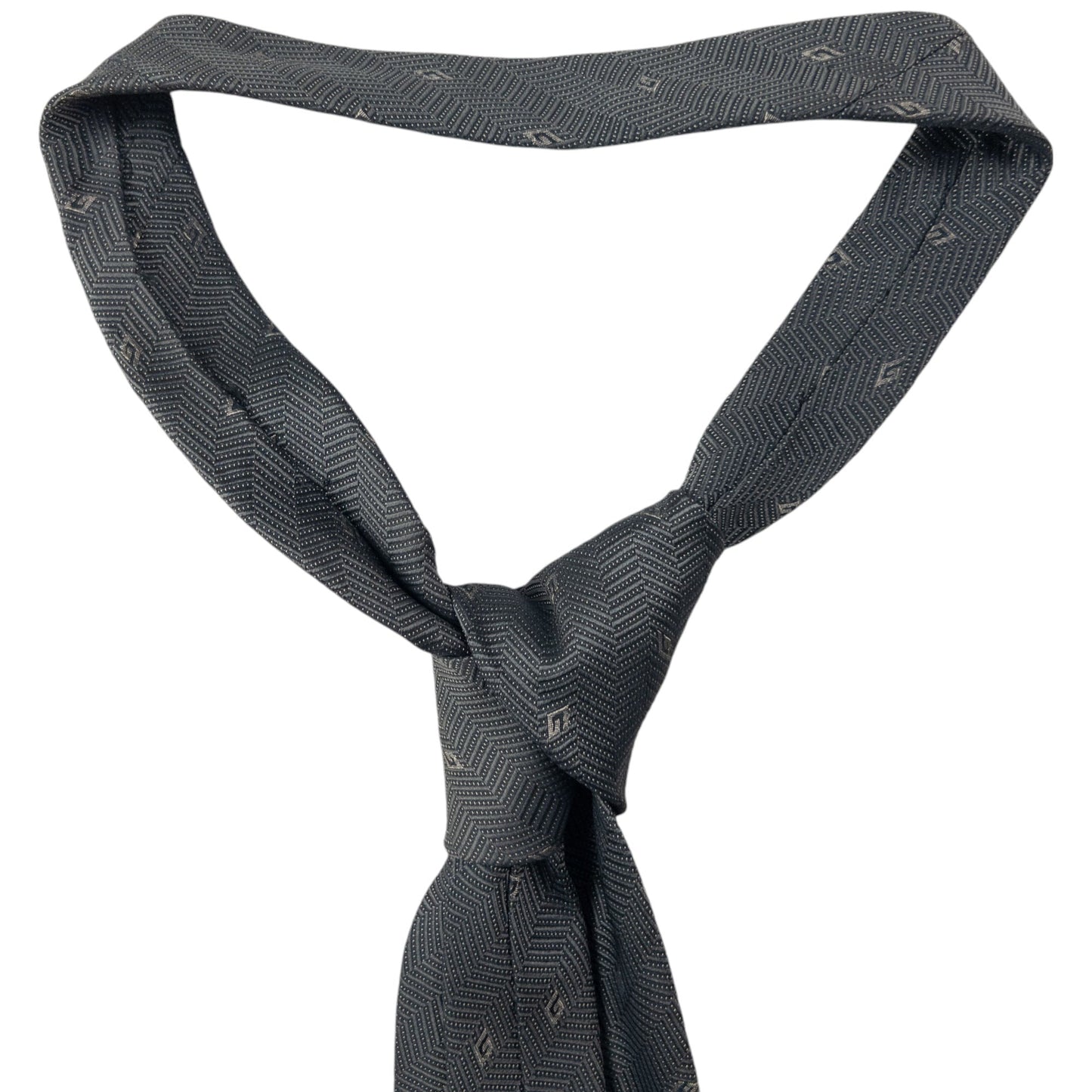 Vintage Gucci Monogram Zigzag Silk Tie