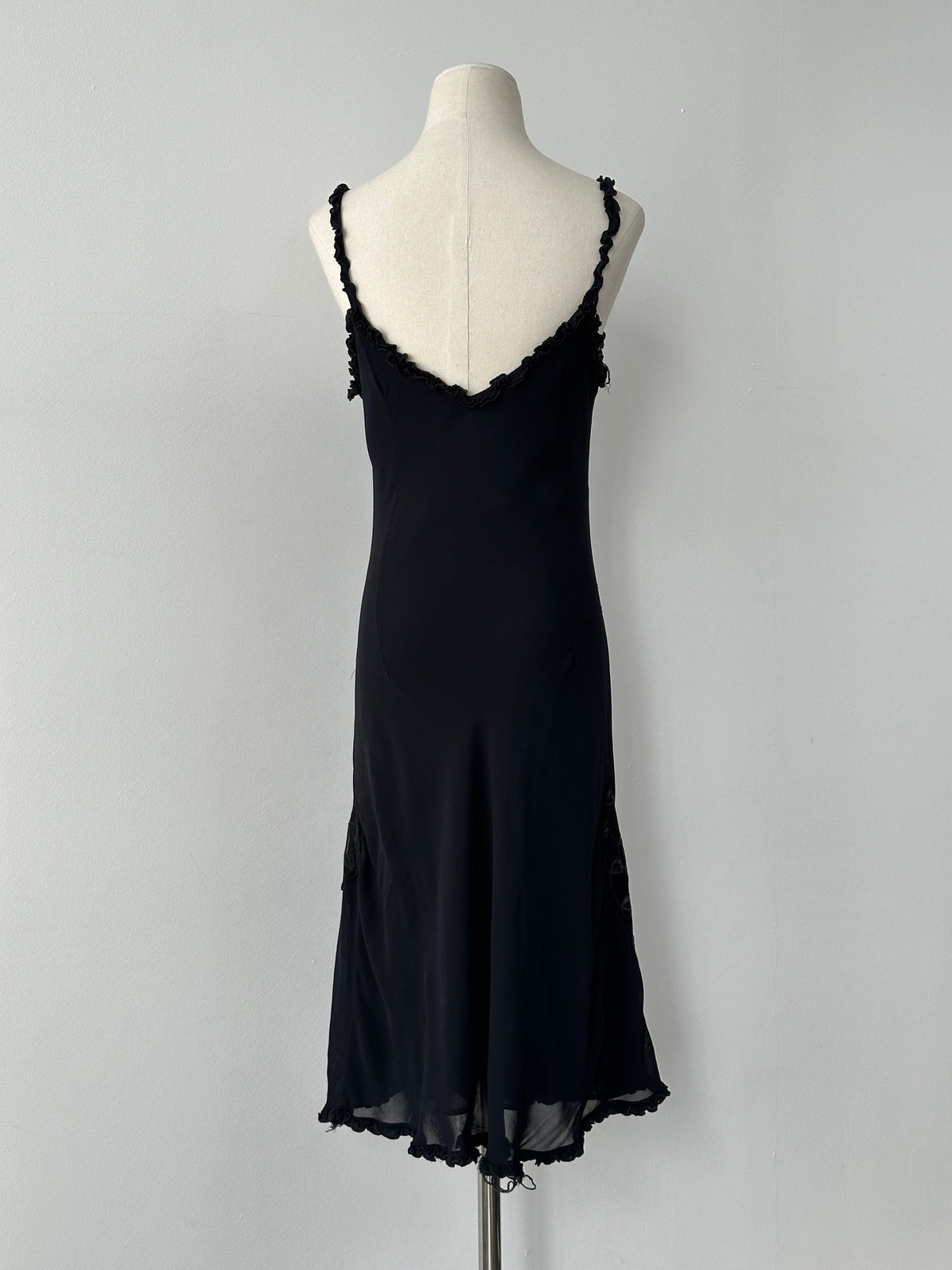 USA Vintage 1990s Lace Panel Sleeveless Midi Slip Dress - M