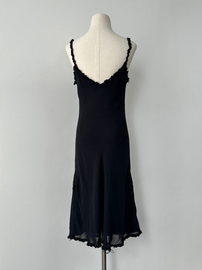 USA Vintage 1990s Lace Panel Sleeveless Midi Slip Dress - M