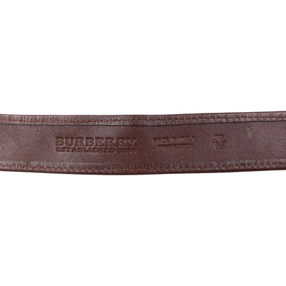 Vintage 2000s Burberry Nova Check Leather Belt Size W34 | O/S, Brown