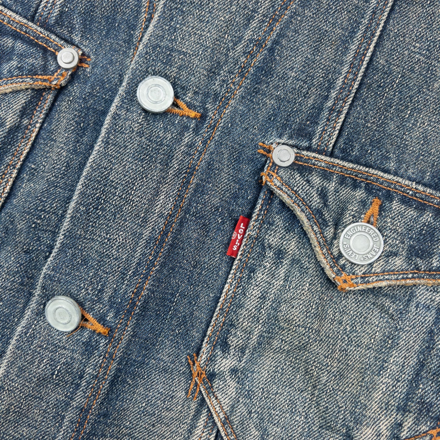 Vintage 2000s Levi's Button Up Denim Jacket Size S | Small, Beige