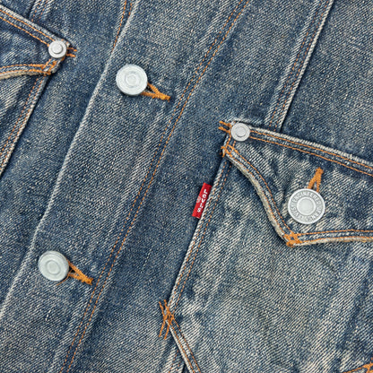 Vintage 2000s Levi's Button Up Denim Jacket Size S | Small, Beige