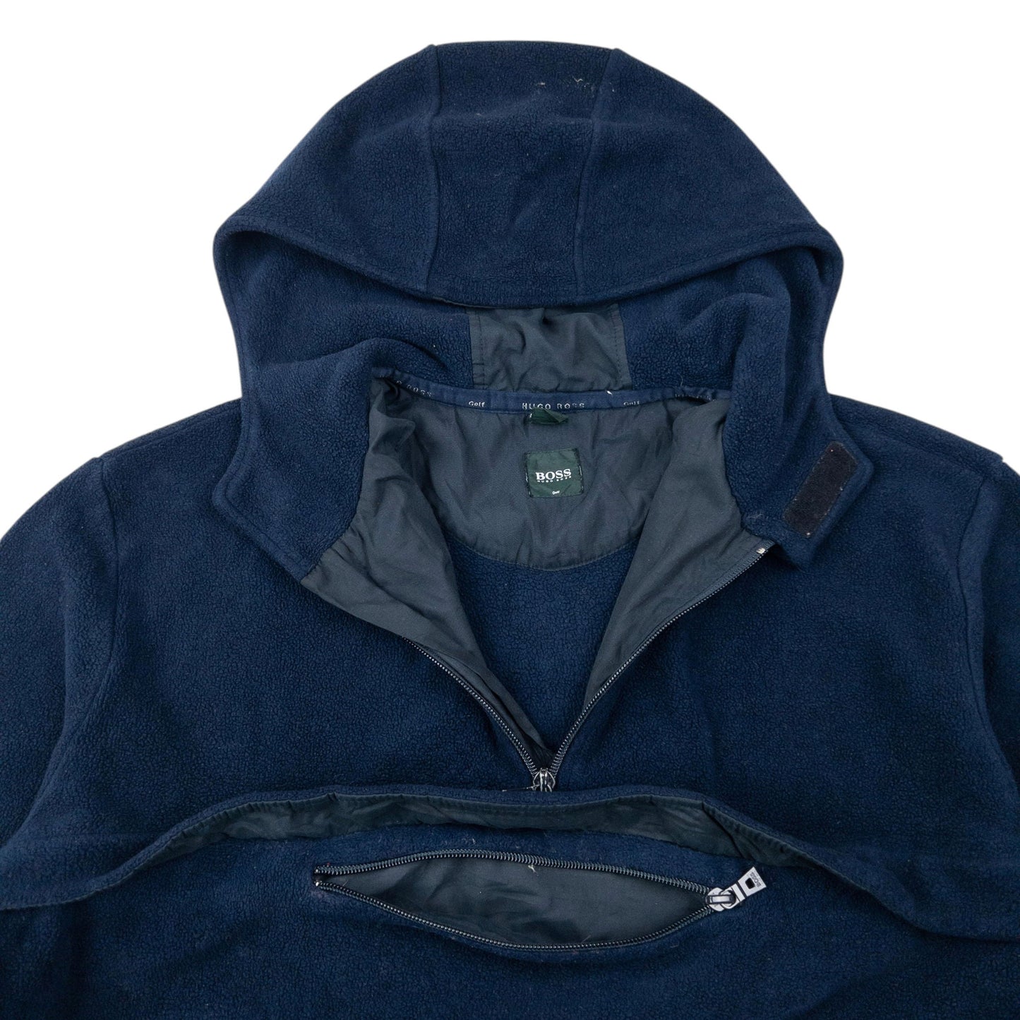 Vintage Hugo Boss Q Zip Fleece Hoodie Size M | Medium, Navy
