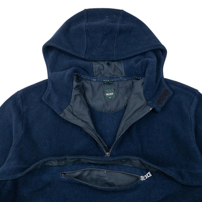 Vintage Hugo Boss Q Zip Fleece Hoodie Size M | Medium, Navy