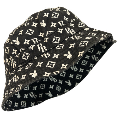 Vintage 2000s Playboy Monogram Bucket Hat | O/S, Black