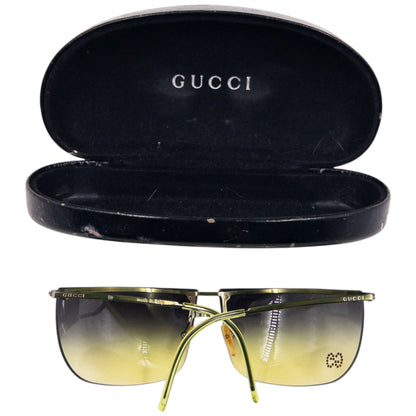 Vintage 2000s Gucci By Tom Ford Diamanté Rimless Sunglasses | O/S, Green