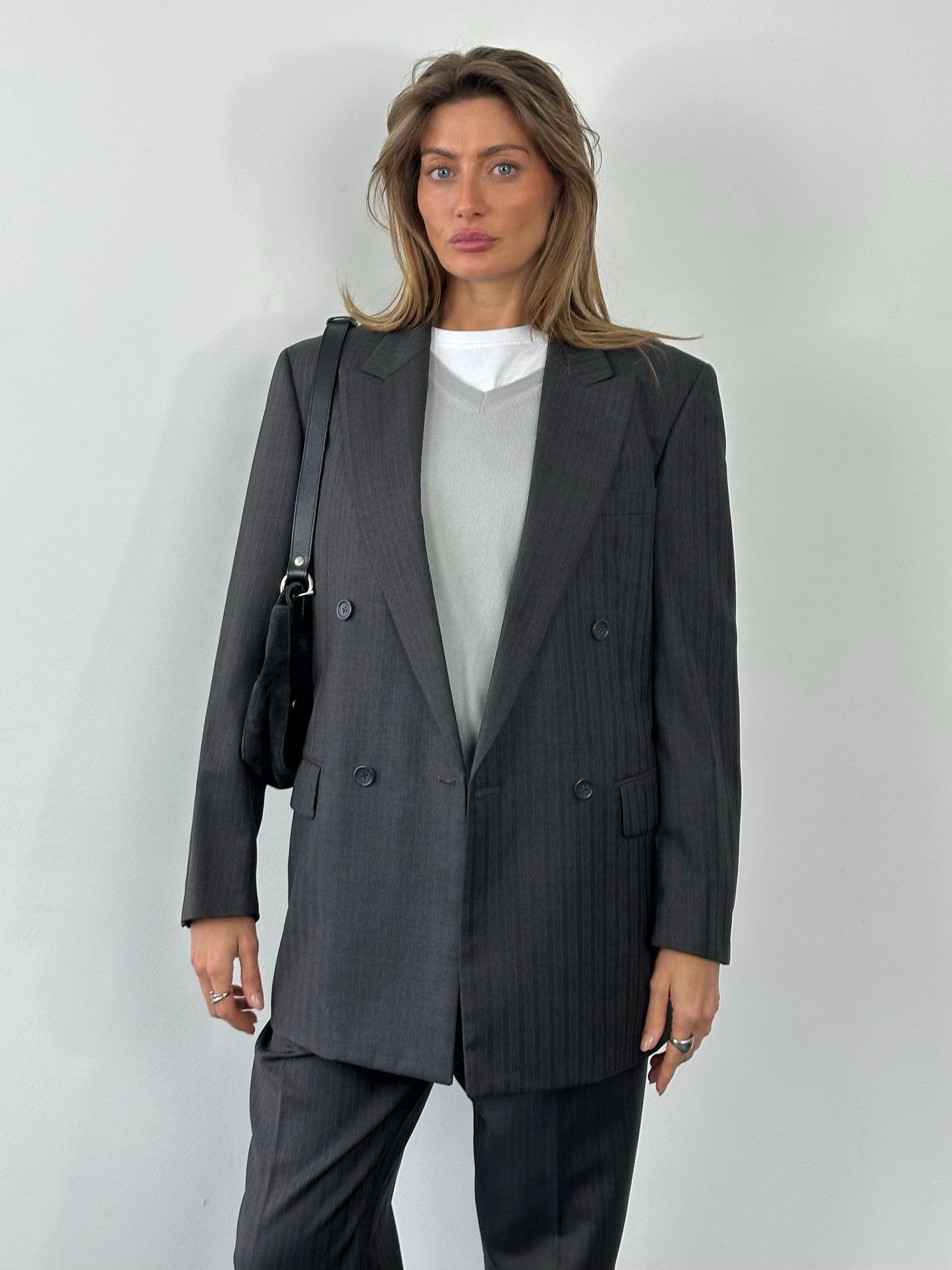 Loro Piana x Durban 1990s Pure Wool Double Breasted Stripe Suit - 38R/W30