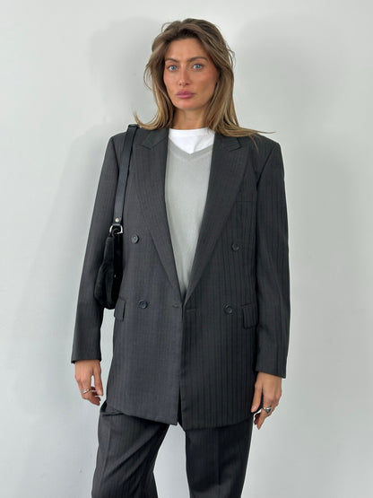 Loro Piana x Durban 1990s Pure Wool Double Breasted Stripe Suit - 38R/W30