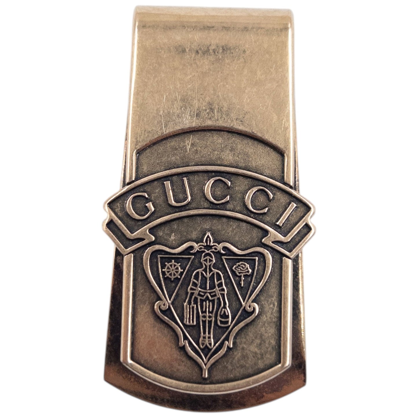 Vintage 2000s Gucci Gold Embossed Money Clip | O/S, Gold