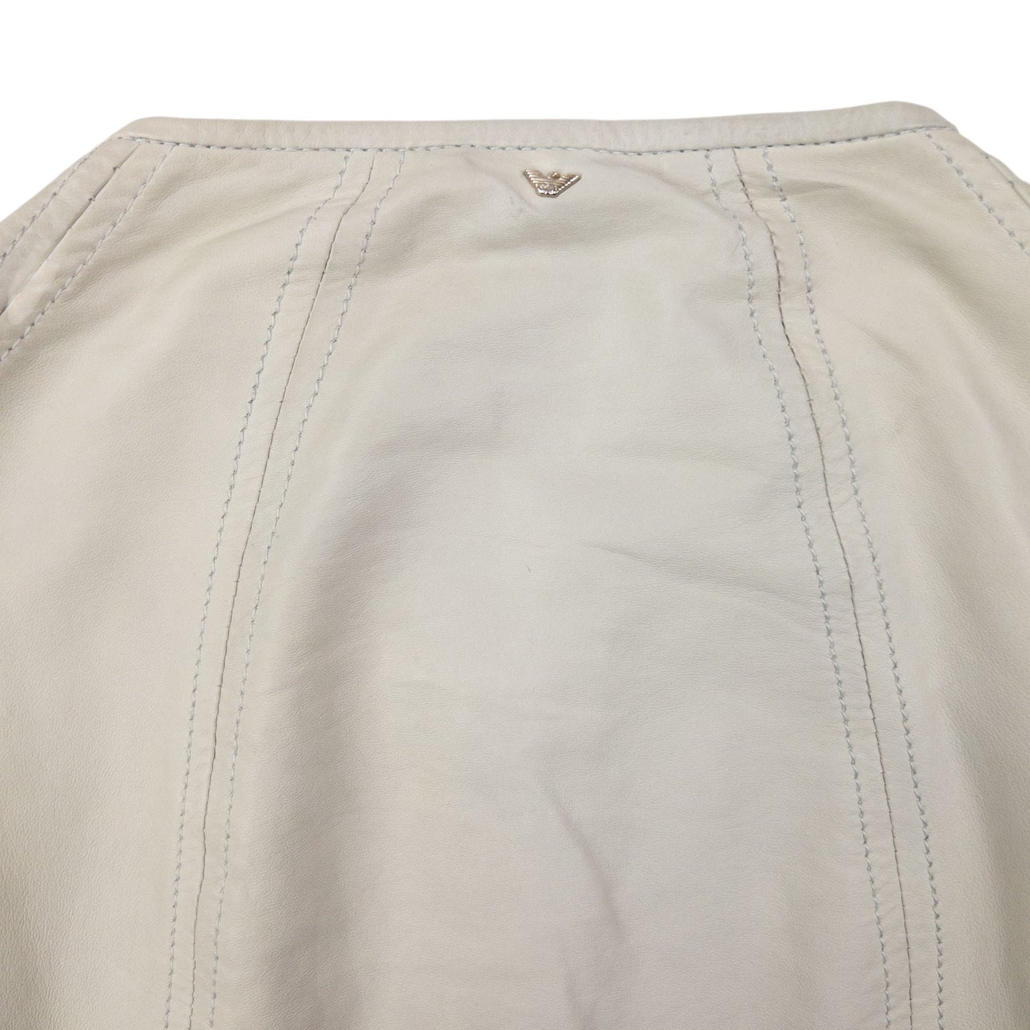 Vintage 2000s Armani Jeans Cropped Leather Jacket Womens Size M