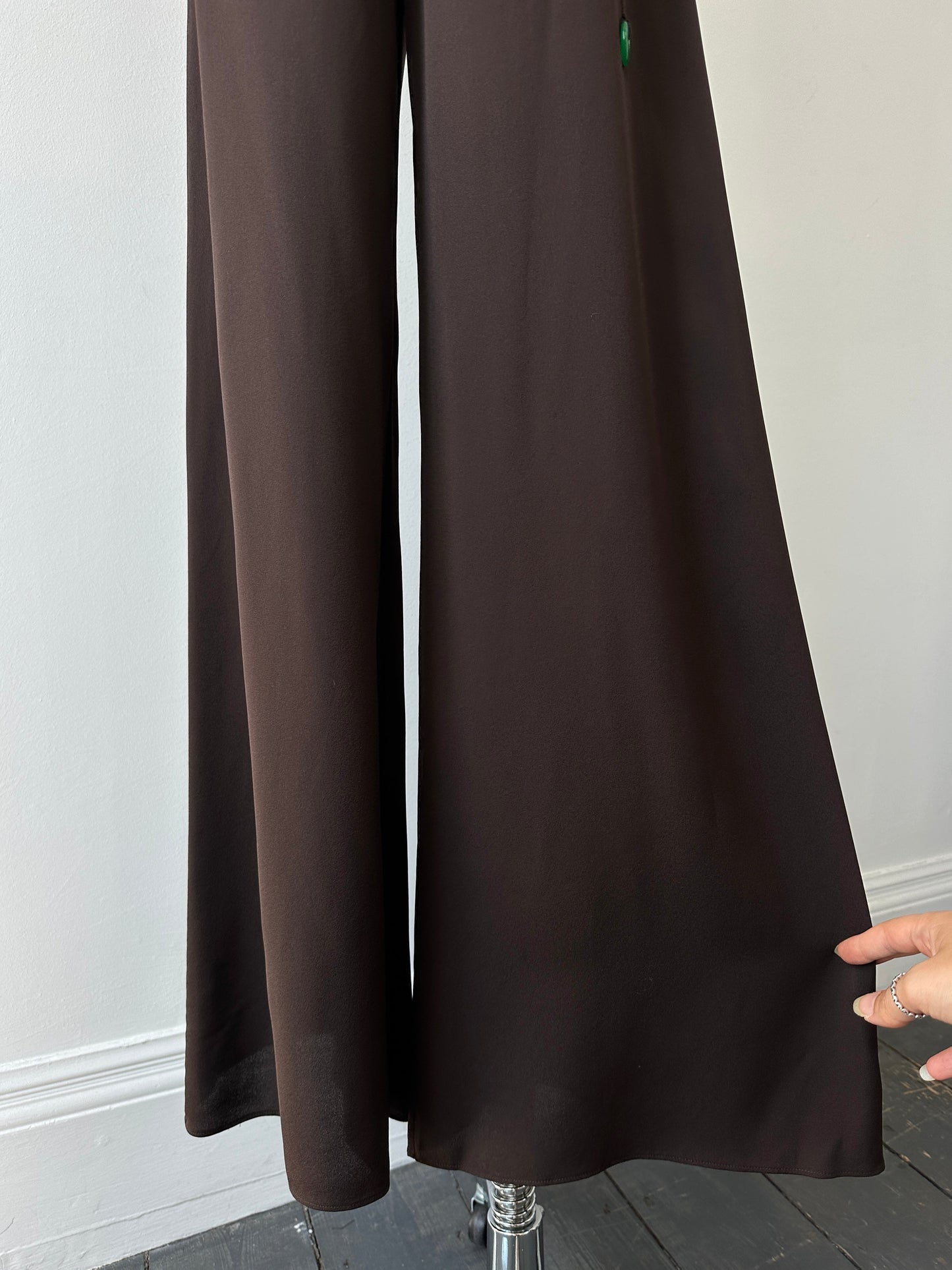 Vintage 2000s Pure Silk Wide Leg Trousers - W28