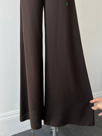 Vintage 2000s Pure Silk Wide Leg Trousers - W28