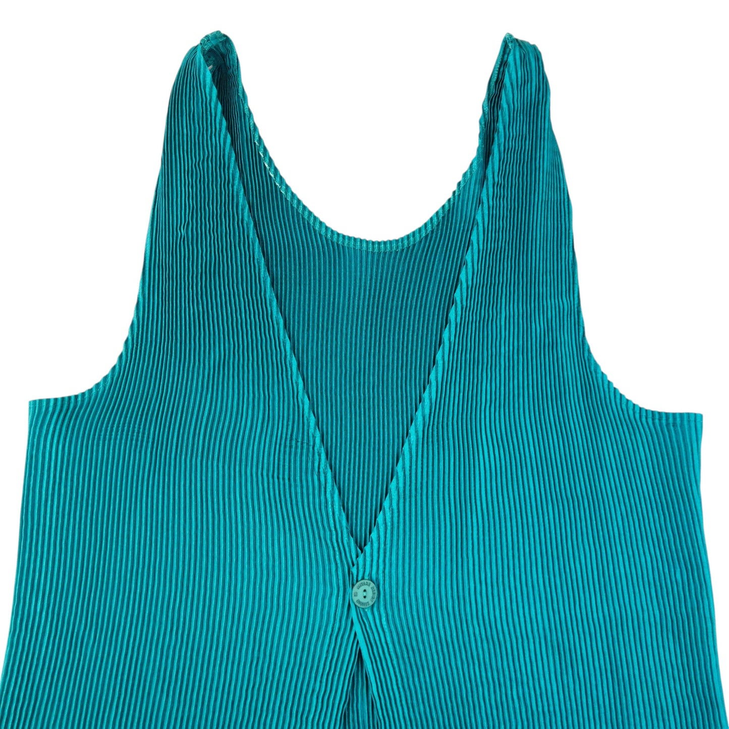 Vintage 90s Issey Miyake Pleated Longline Vest Dress Womens Size L | Large, Green