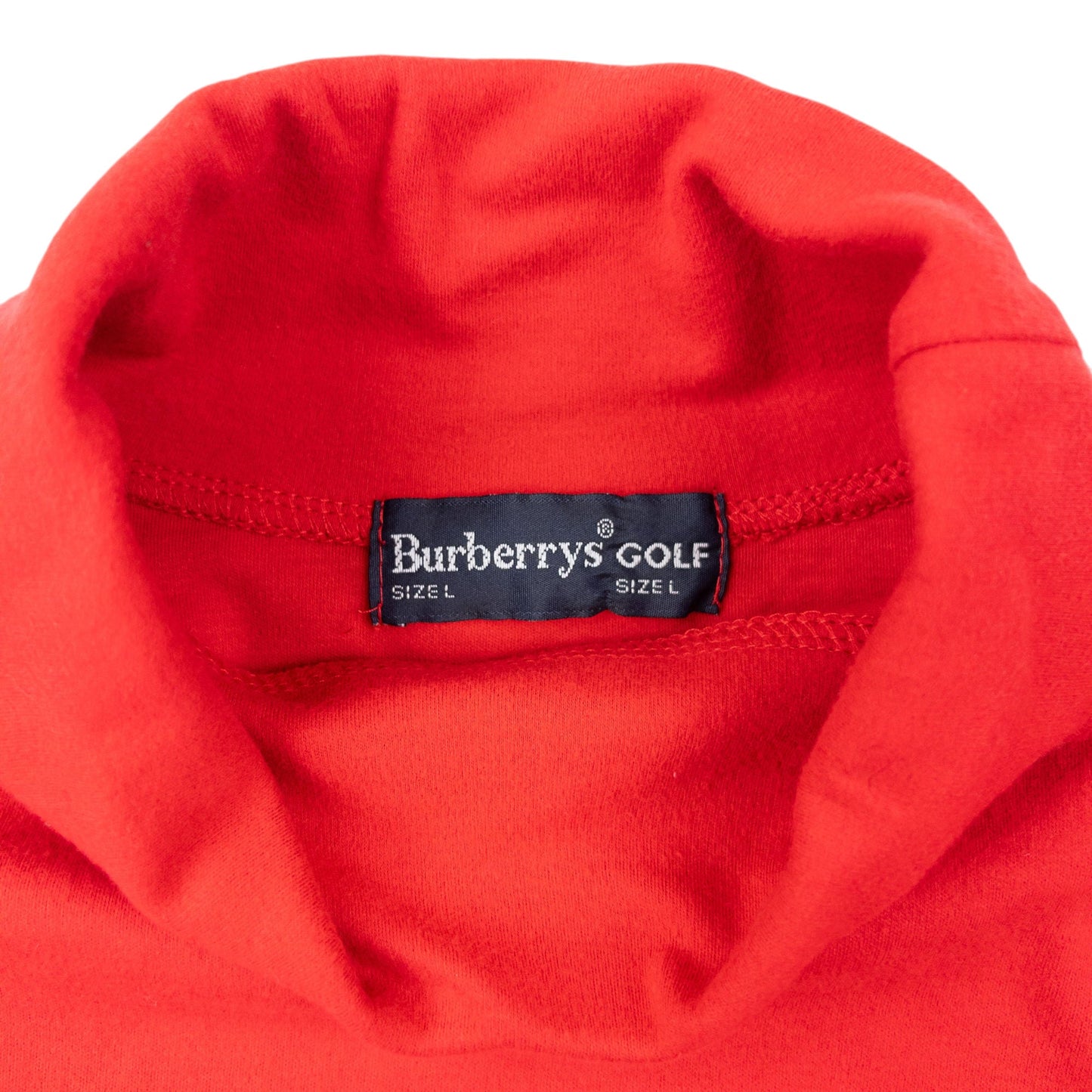 Vintage 90s Burberry Golf Long Sleeve Turtleneck T Shirt Size L | Large, Red