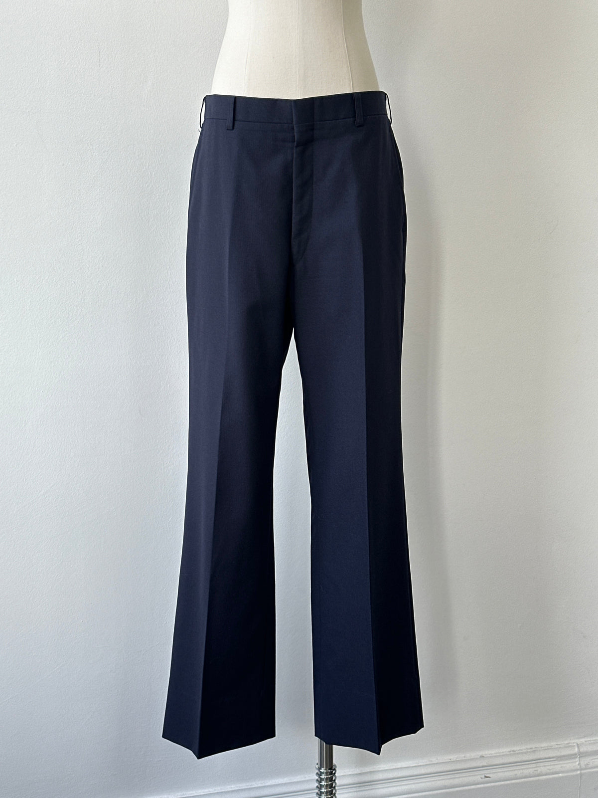 Burberry 1990s Pure Wool Straight Leg Trousers - W30