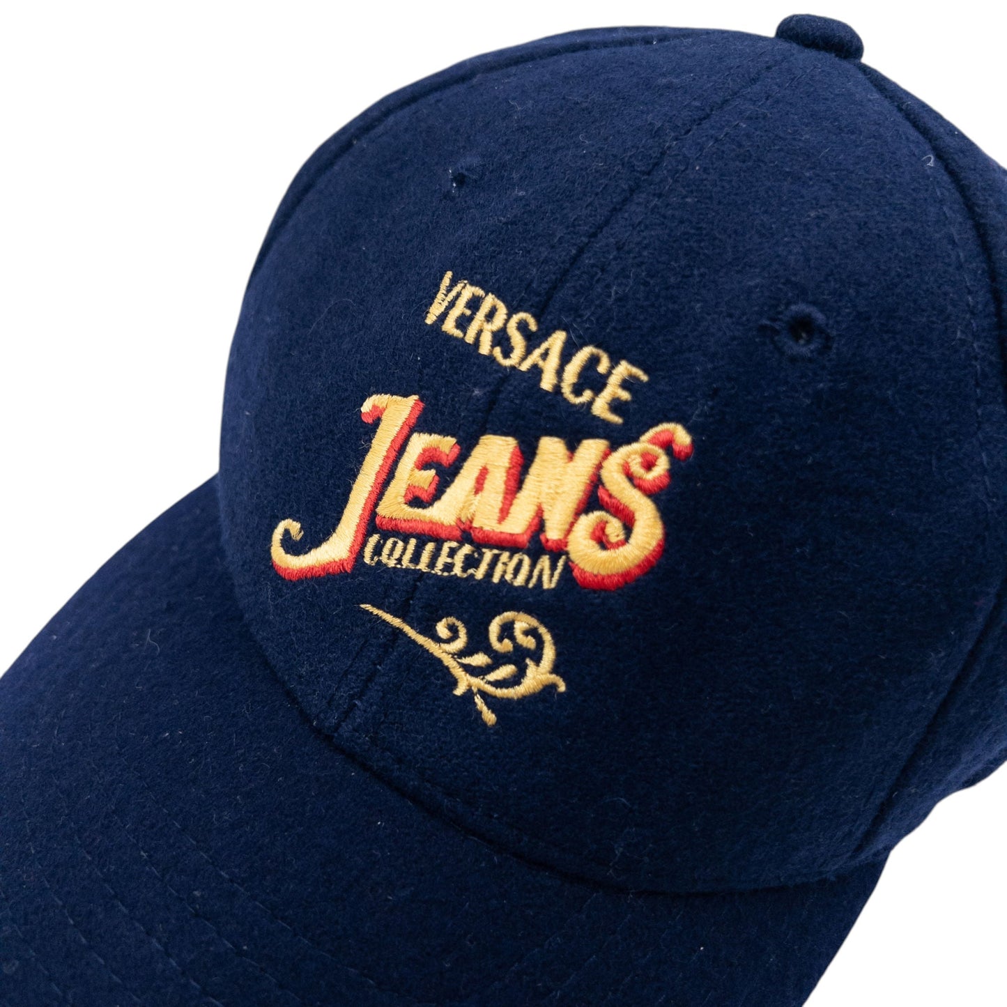 Vintage 2000s Versace Jeans Collection Embroidered Wool Hat | O/S, Navy