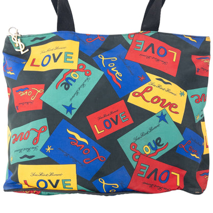 Vintage 90s YSL Yves Saint Laurent Love Pattern Shoulder Bag | O/S, Multicolour