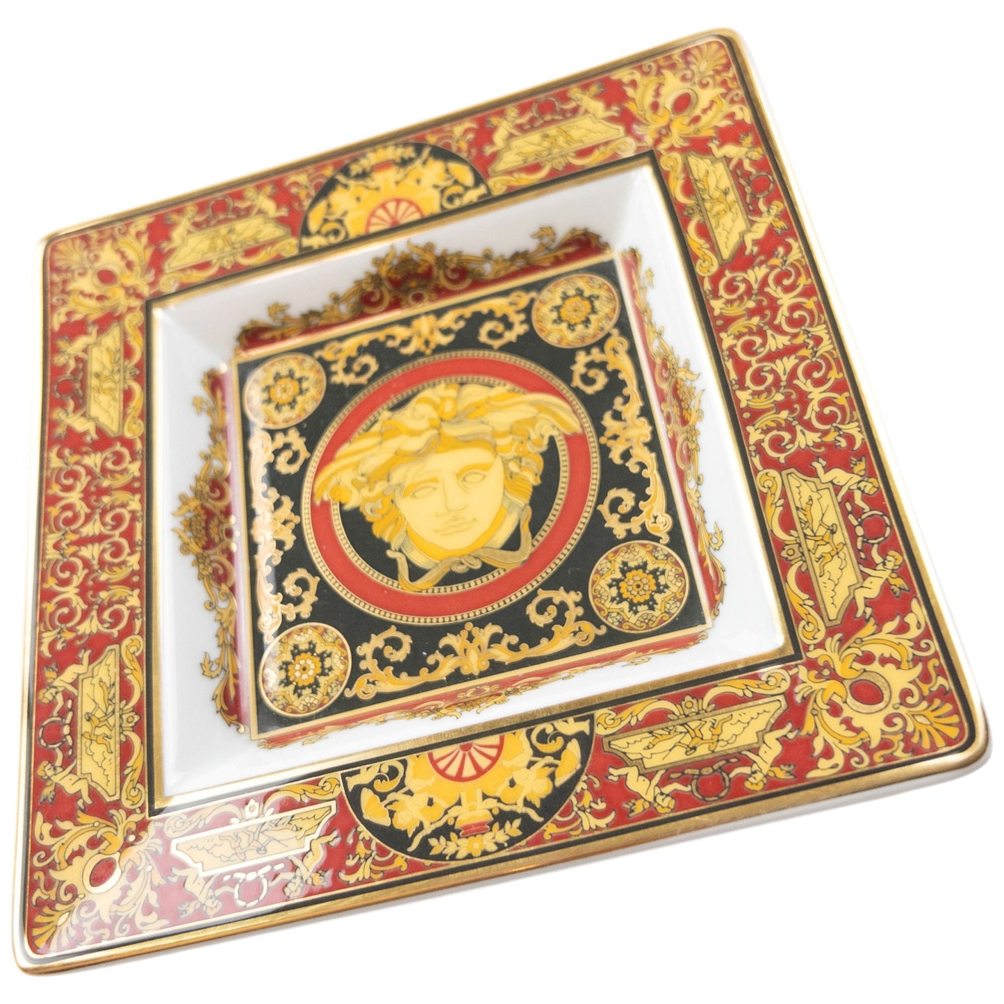Vintage 2000s Versace Rosenthal Medusa Pattern Ash Tray | O/S, Rose