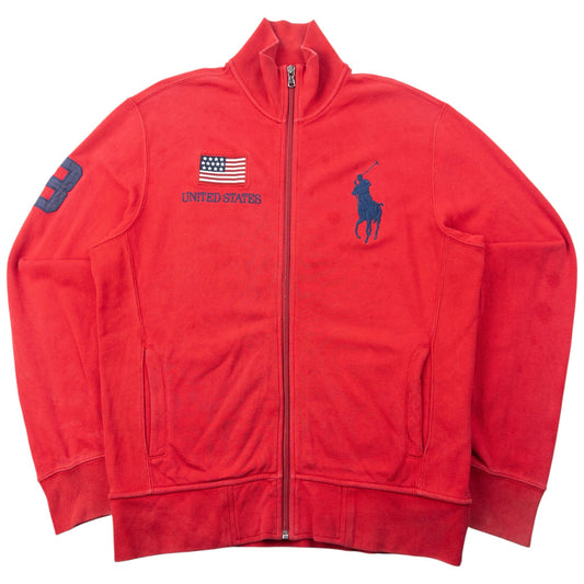Vintage 2000s Polo Ralph Lauren USA Zip Up Sweatshirt Size M | Medium, Red