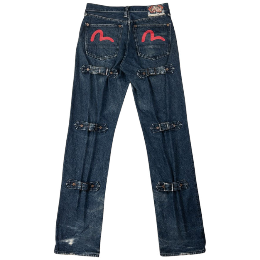 Vintage Evisu Double Gull Bondage Buckle Back Japanese Denim Jeans Size W30