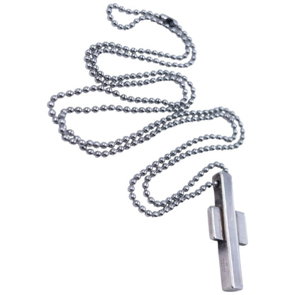 Vintage 2000s Gucci Silver Cross Pendant Necklace | O/S, Grey