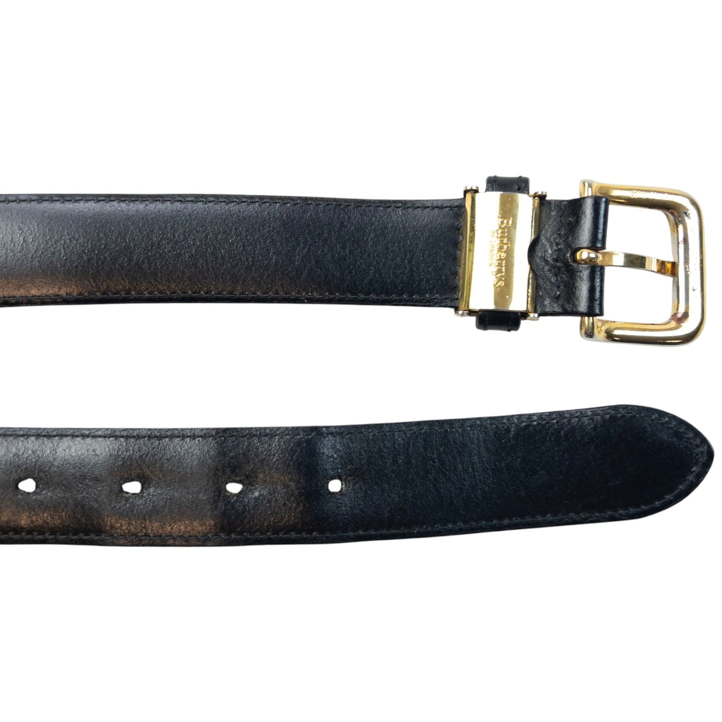 Vintage 90s Burberry Leather Belt Size XL | O/S, Black