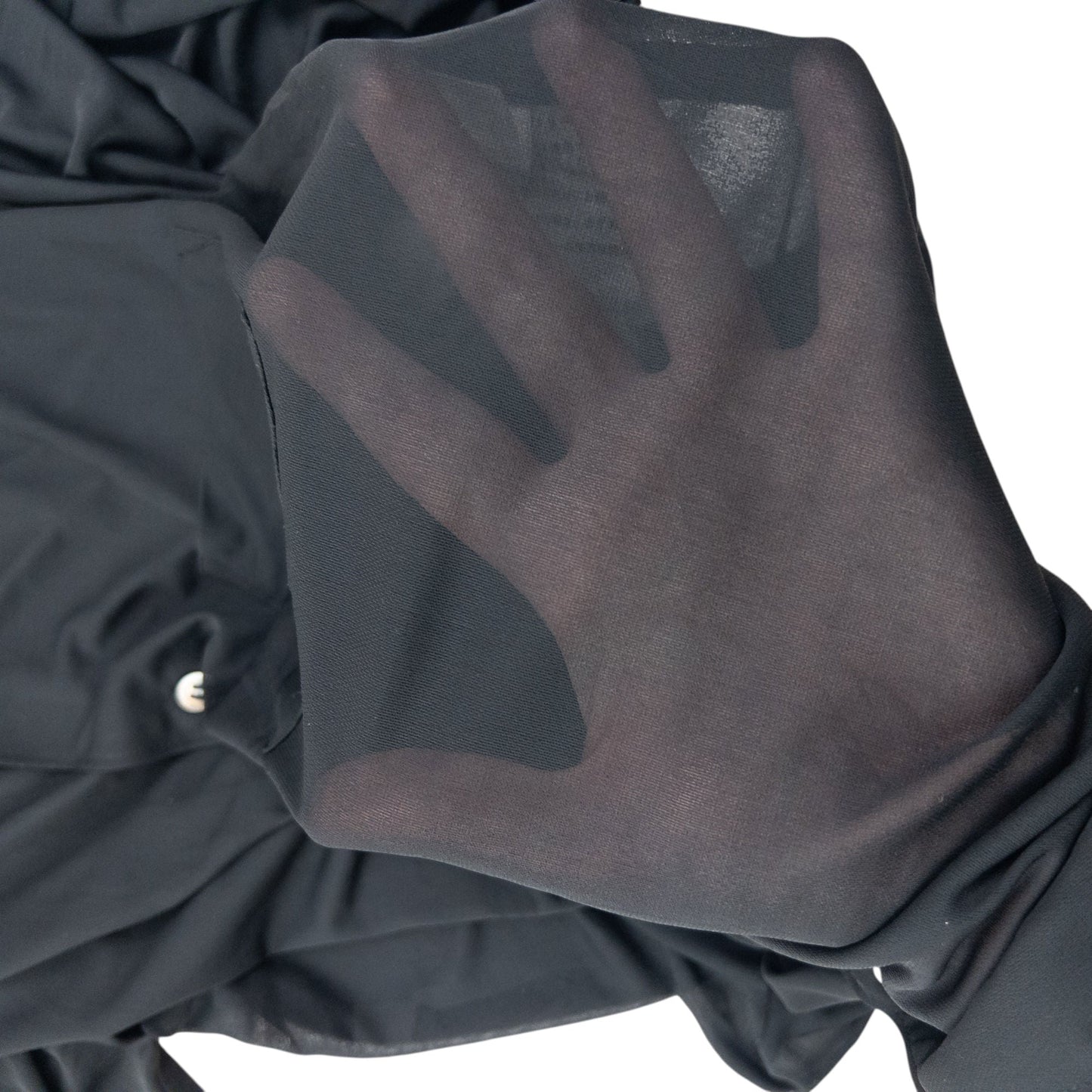 Vintage 90s Comme Des Garçons Sheer Long Sleeve Button Up Shirt Size S | Small, Black