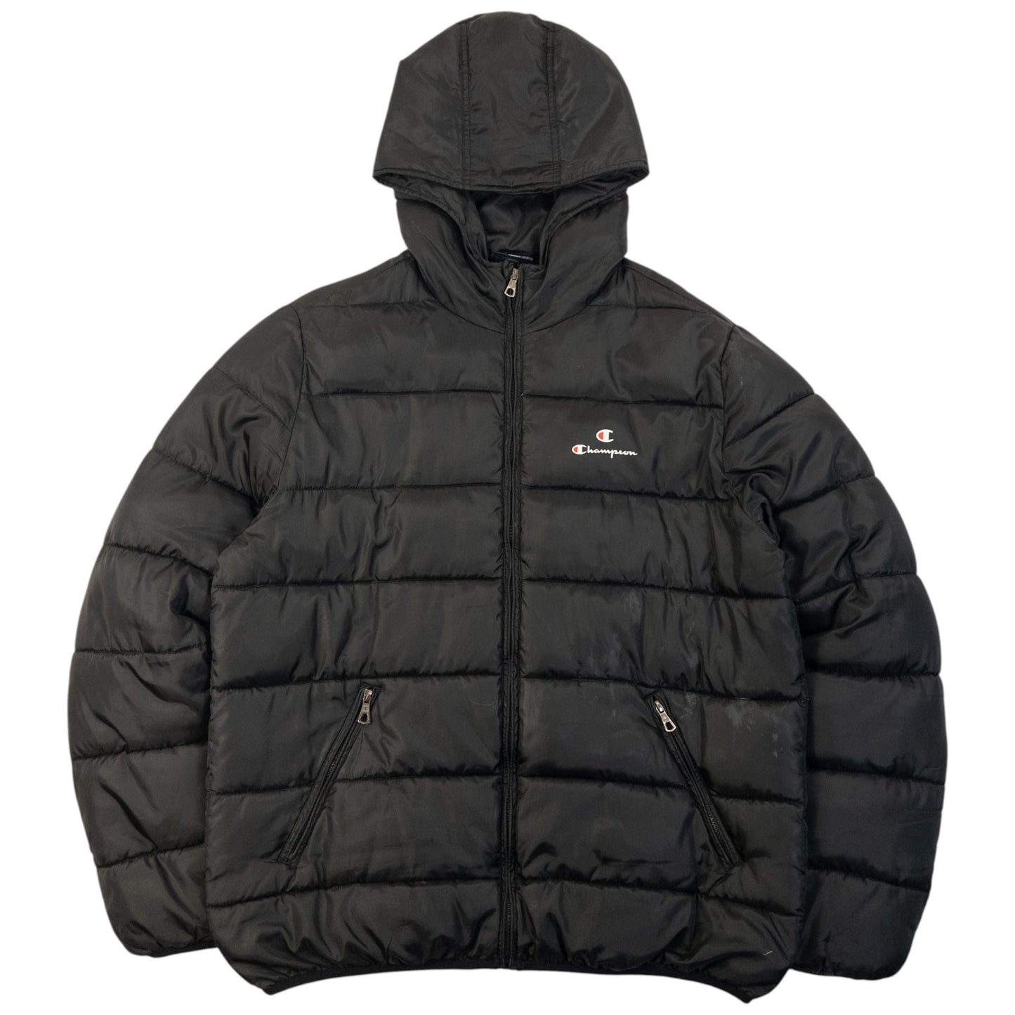 Vintage Champion Zip Up Puffer Jacket Size XXL | XXL, Black