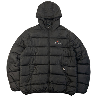 Vintage Champion Zip Up Puffer Jacket Size XXL | XXL, Black