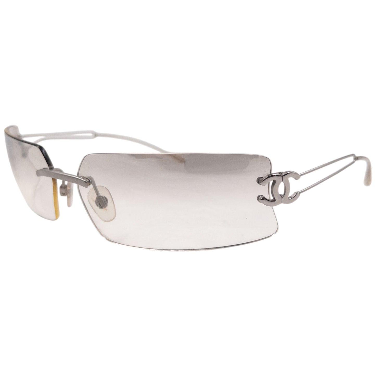 Vintage 2000s Chanel Rimless Sunglasses | O/S, Grey