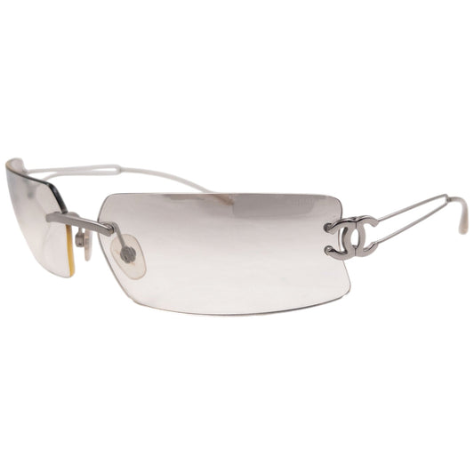 Vintage 2000s Chanel Rimless Sunglasses | O/S, Grey