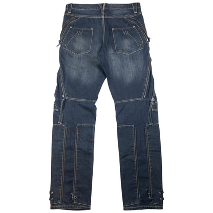 Vintage PPFM Multi Zip Denim Jeans Size W35