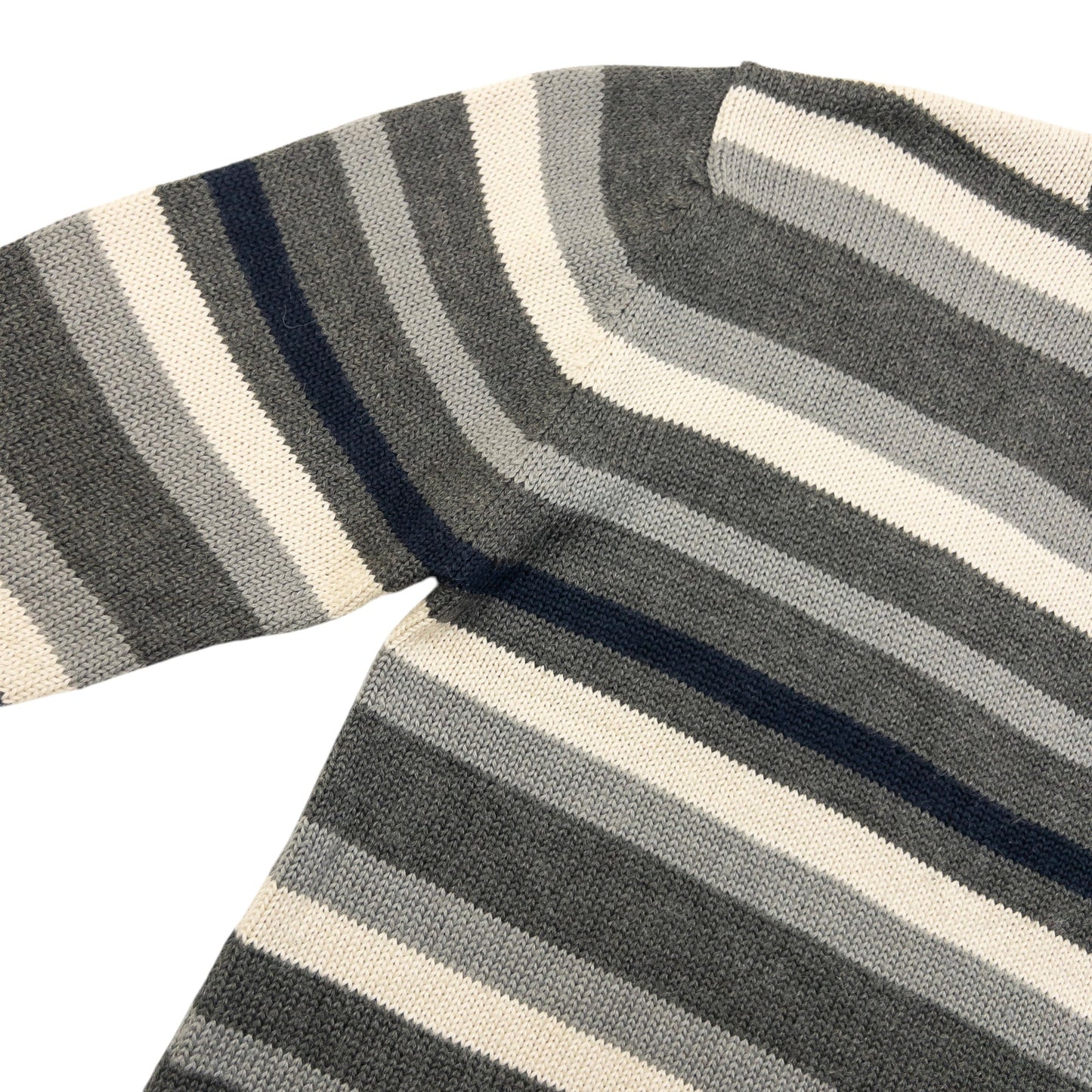 Vintage 2000s Stussy Striped Wool Knit Jumper Size M | Medium, Grey