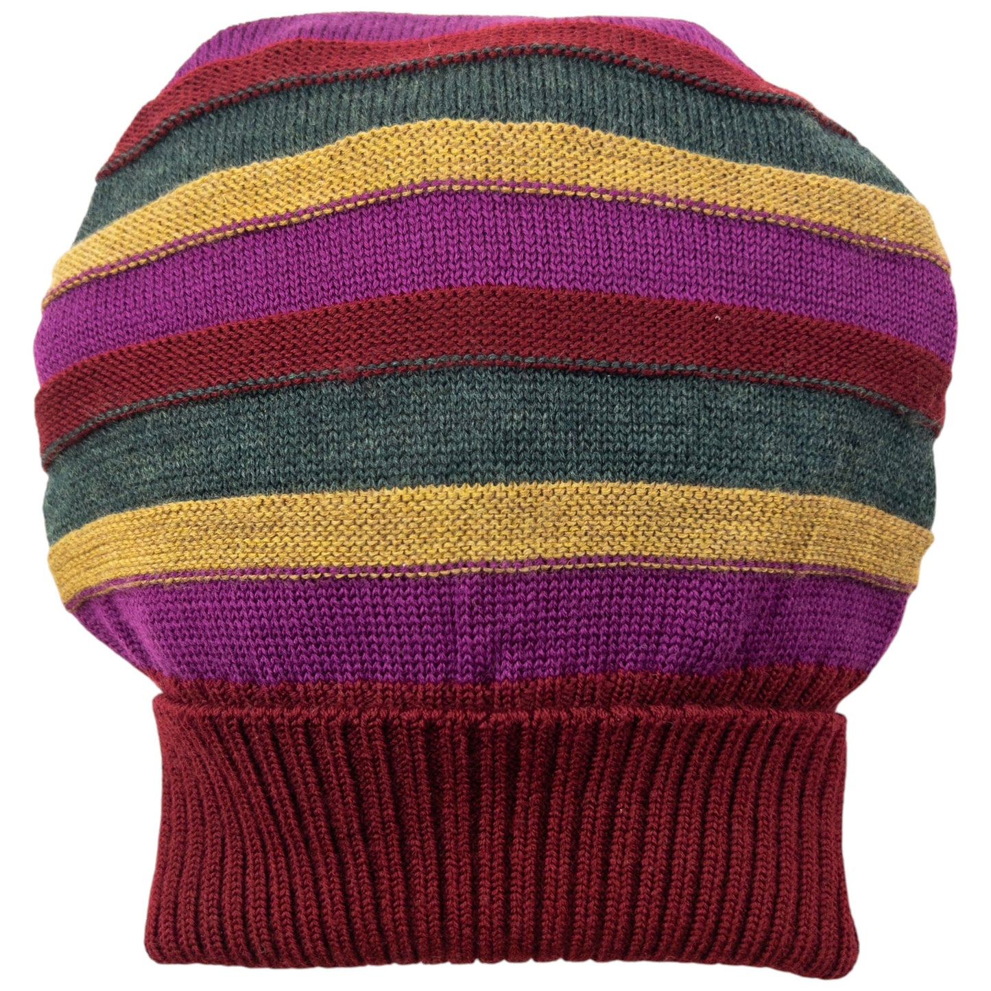 Vintage 2000s Issey Miyake MEN Striped Wool Beanie Hat | O/S, Multicolor
