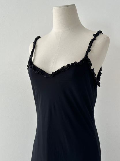 USA Vintage 1990s Lace Panel Sleeveless Midi Slip Dress - M