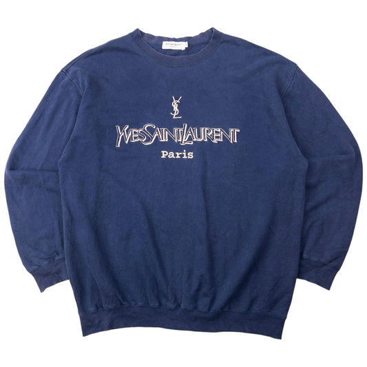 Vintage 2000s YSL Yves Saint Laurent Embroidered Sweatshirt Size L | Large, Multicoloured