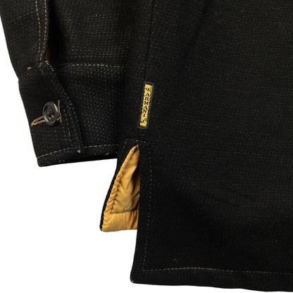 Vintage 2000s Armani Jeans Zip Up Wool Jacket Size M | Medium, Black