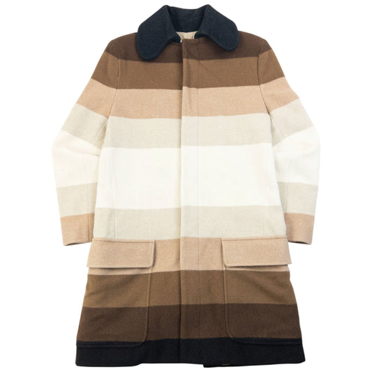 Vintage 2015 JW Anderson SAMPLE Striped Wool Jacket Size S | Small, Brown, Beige, Cream
