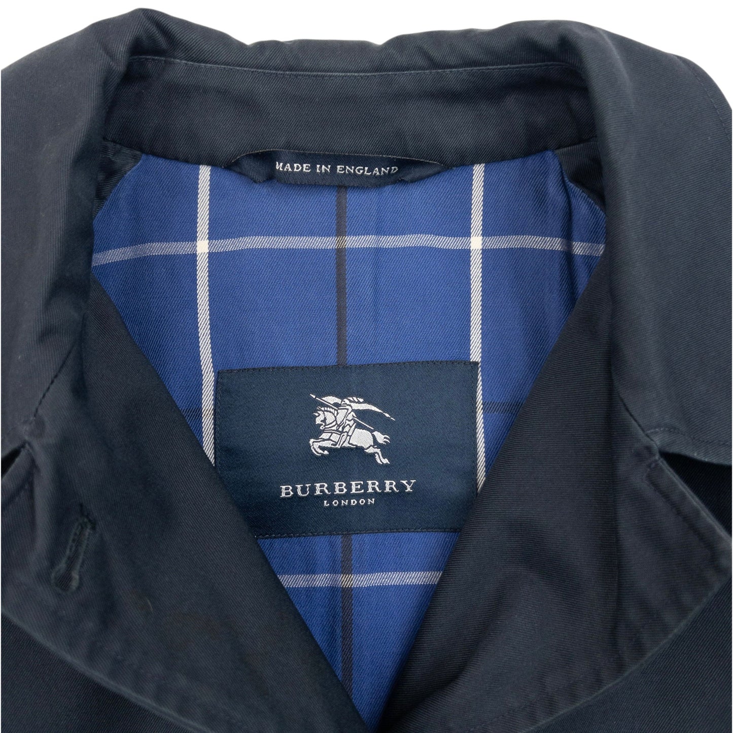 Vintage 2000s Burberry Nova Check Lined Trench Jacket Womens Size S | Small, Navy