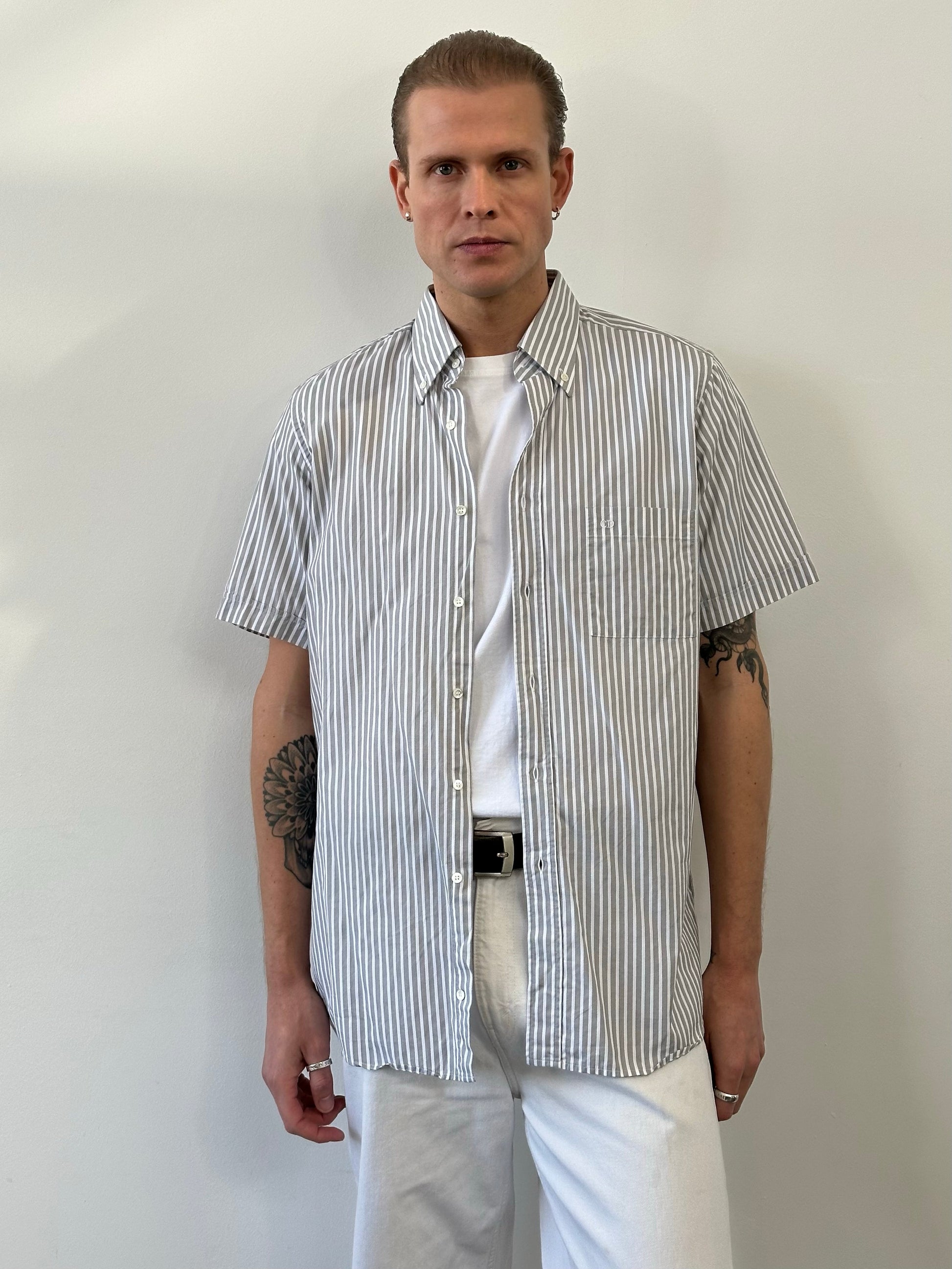 Christian Dior 1990s Pure Cotton Striped Shirt - M