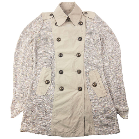 Vintage 2000s Burberry Black Label Knitted Trench Jacket Womens Size M