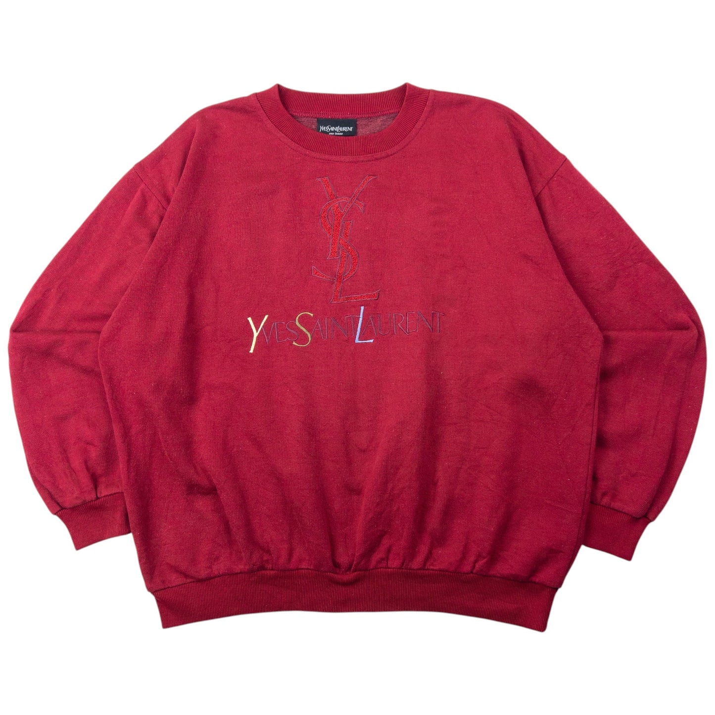 Vintage YSL Yves Saint Laurent Embroidered Sweatshirt Size M