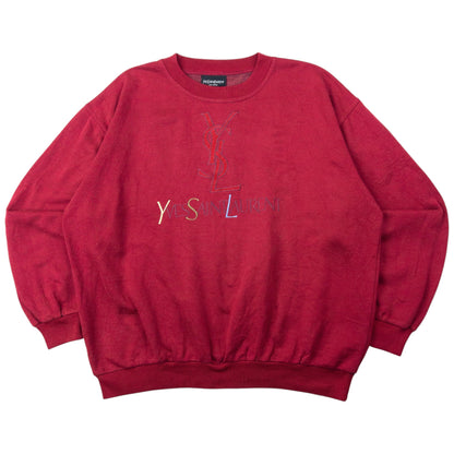Vintage YSL Yves Saint Laurent Embroidered Sweatshirt Size M