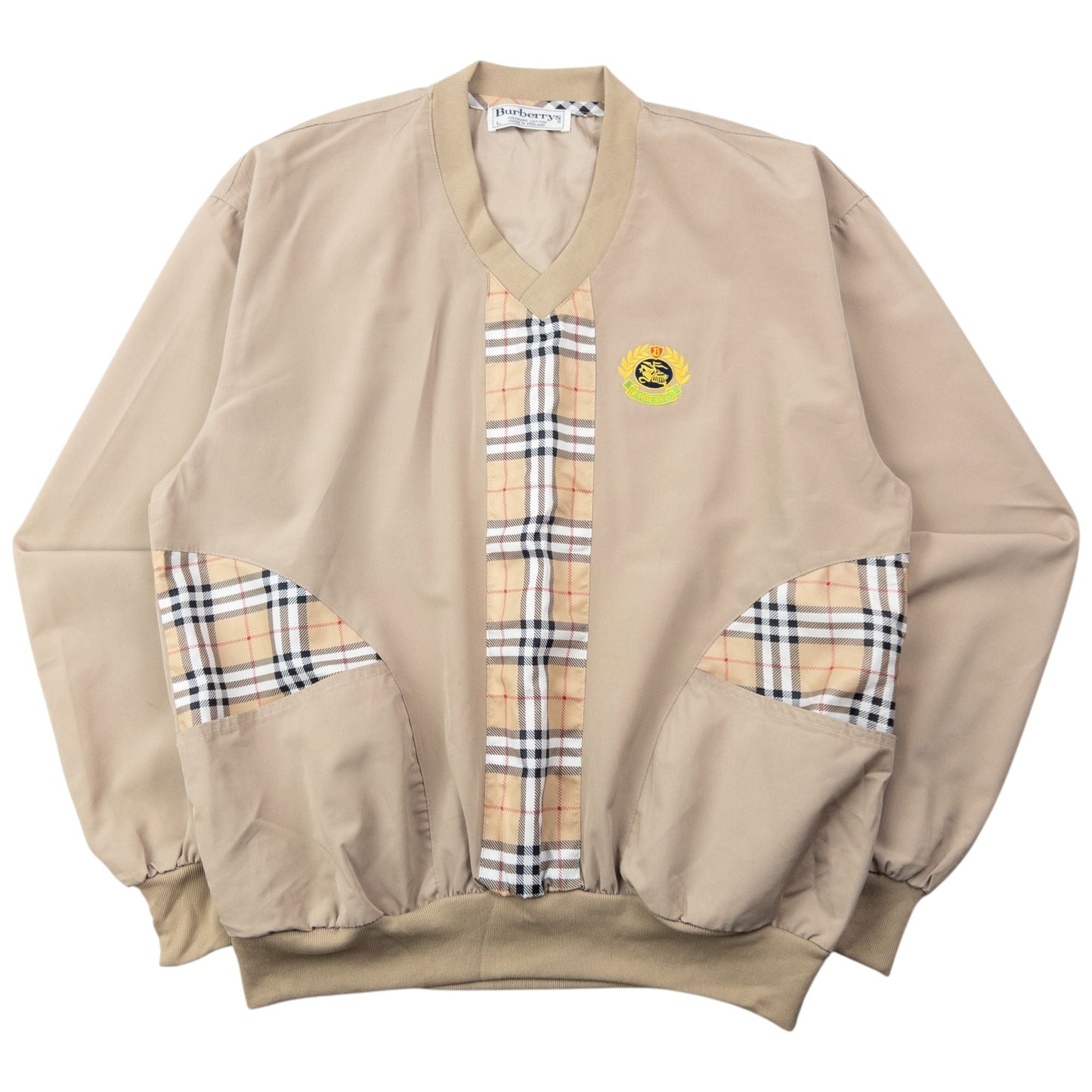 Vintage 90s Burberry Nova Check Lightweight Pullover Jacket Size S | Small, Beige