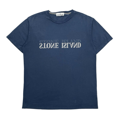 Stone Island Reflective Logo T Shirt, Size Large | Stone island, Blue