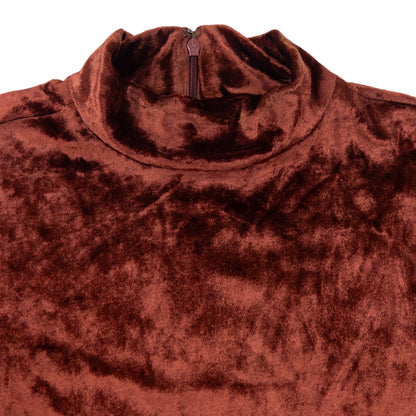 Vintage 90s Balenciaga Velour Long Sleeve Top Womens Size S | Small, Brown