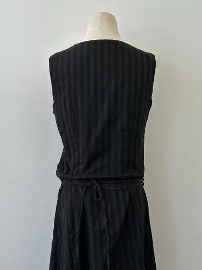 Vintage 1990s Asymmetric Tie Belt Floor Length Dress - M