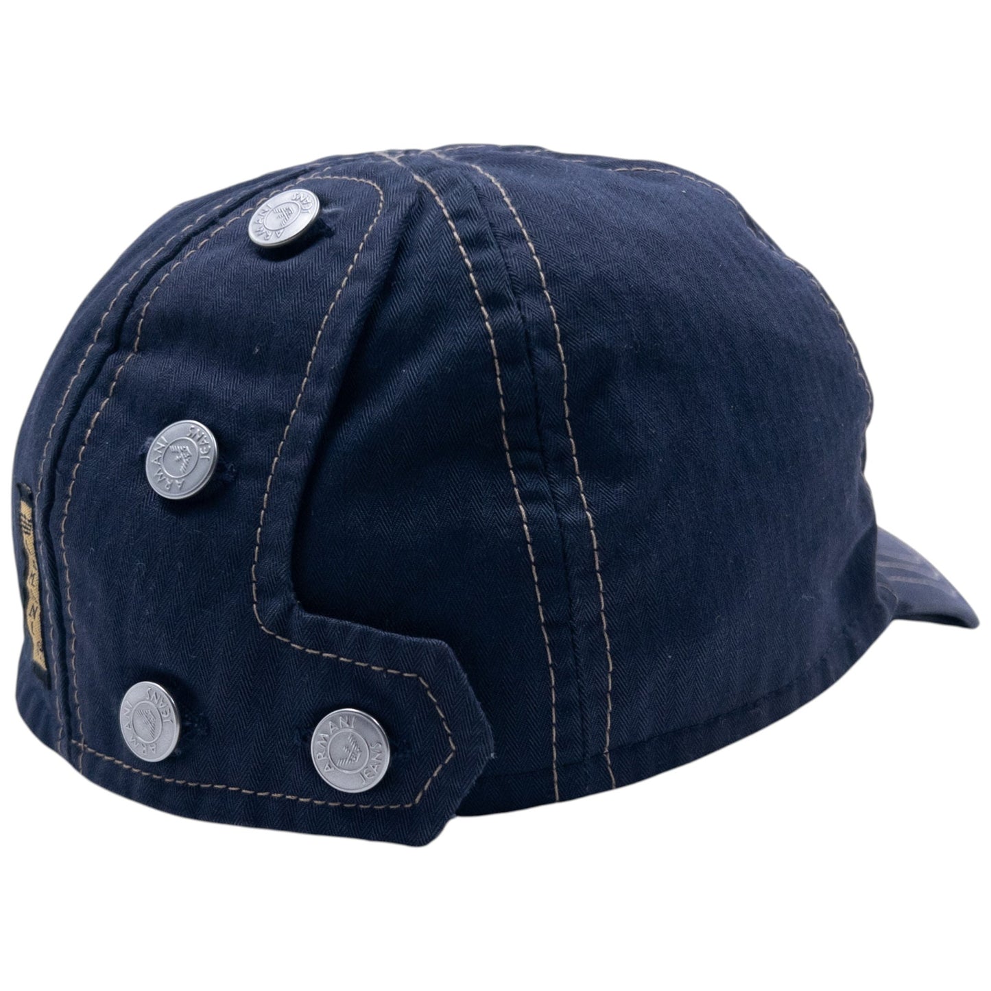 Vintage 2000s Armani Jeans Button Back Embroidered Hat