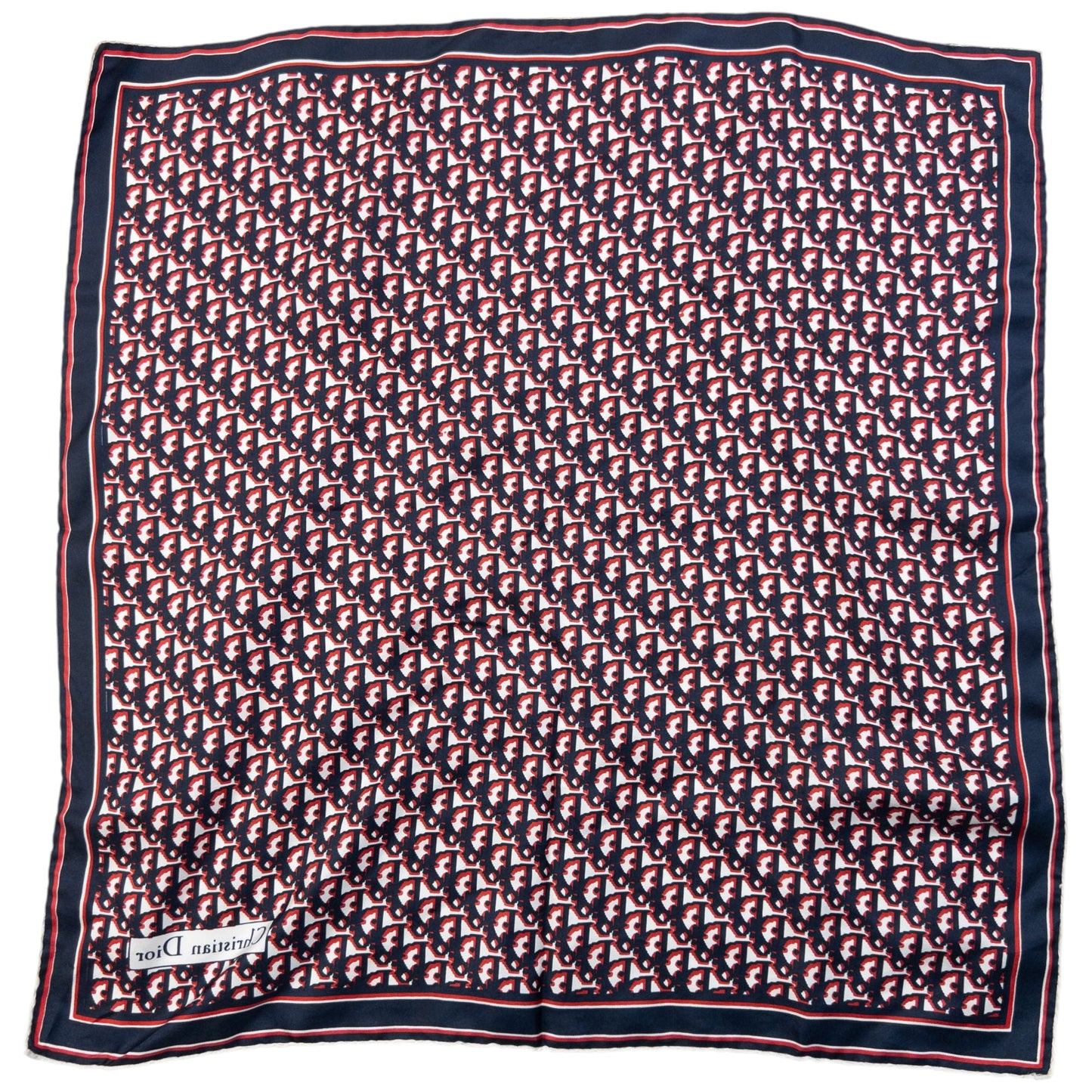 Vintage 2000s Dior Monogram Silk Scarf | O/S, Navy