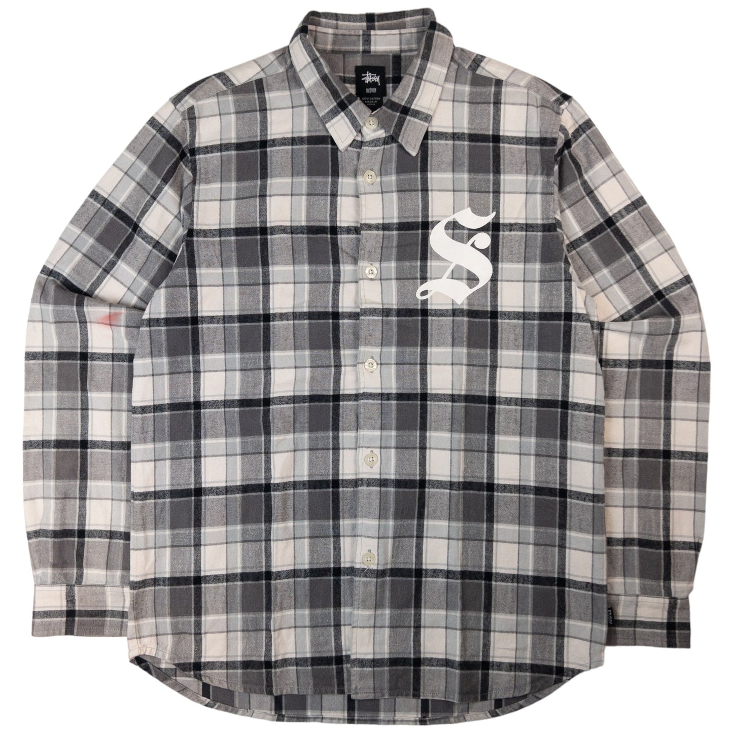 Vintage Stussy Button Up Long Sleeve Check Shirt Size M